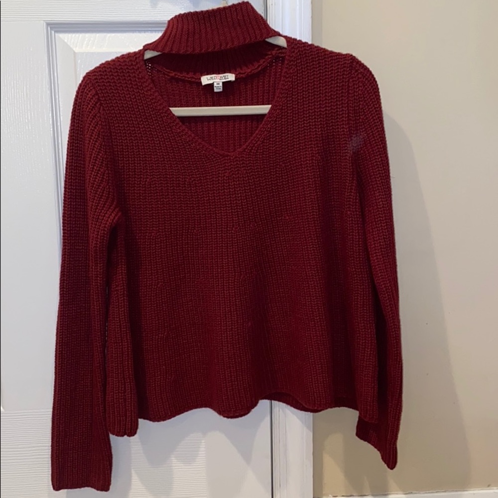 Rust Cable-Knit Sweater